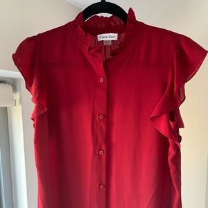 Calvin Klein Red/Maroon Blouse